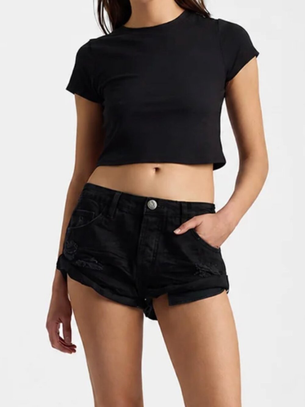 One Teaspoon Bandits Low Waist Denim Shorts